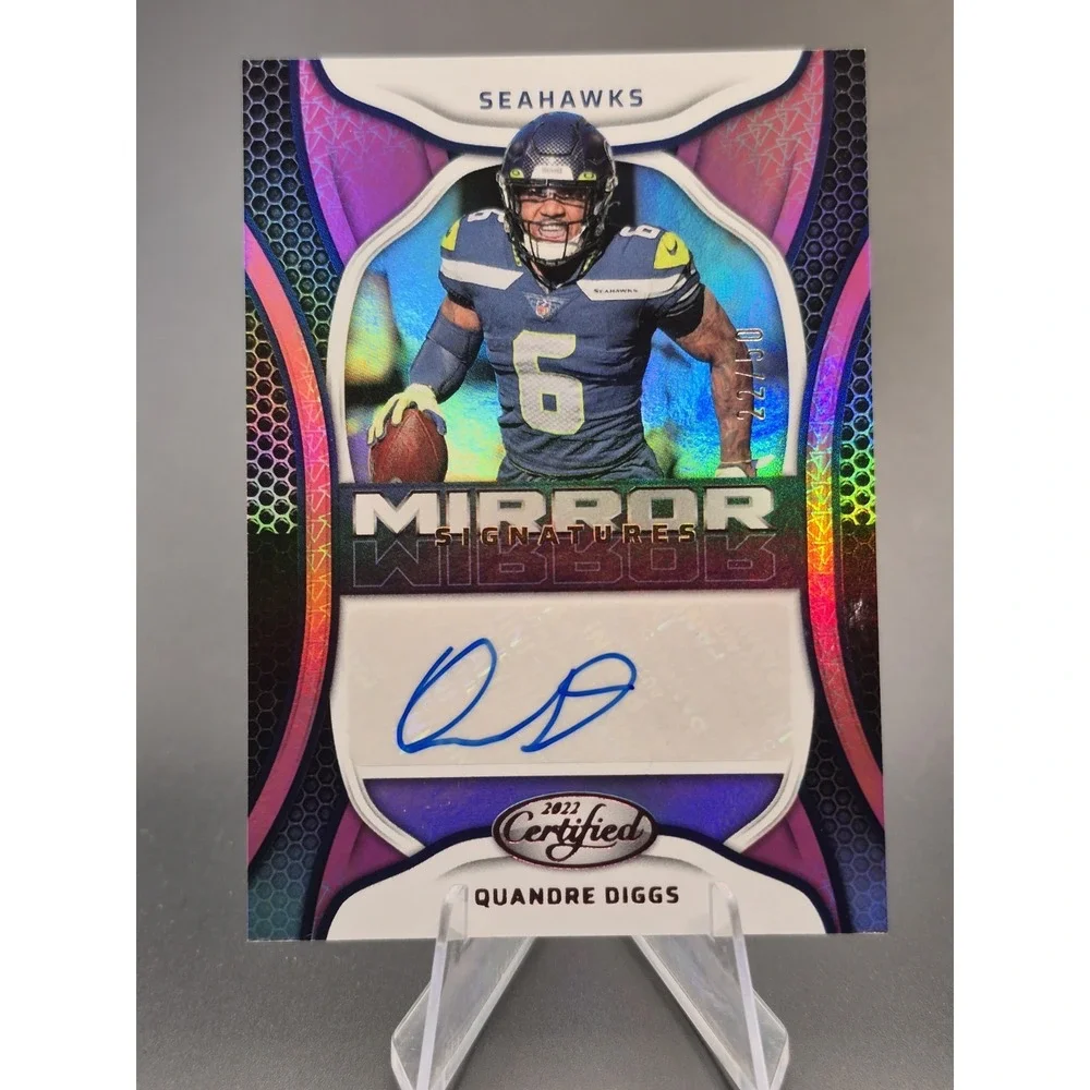 2022 Certified Quandre Diggs #MS-QD Mirror Signatures Pink /50 Seattle Seahawks